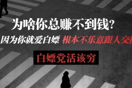 为啥你总赚不到钱？因为你就爱白嫖，根本不乐意跟人交换